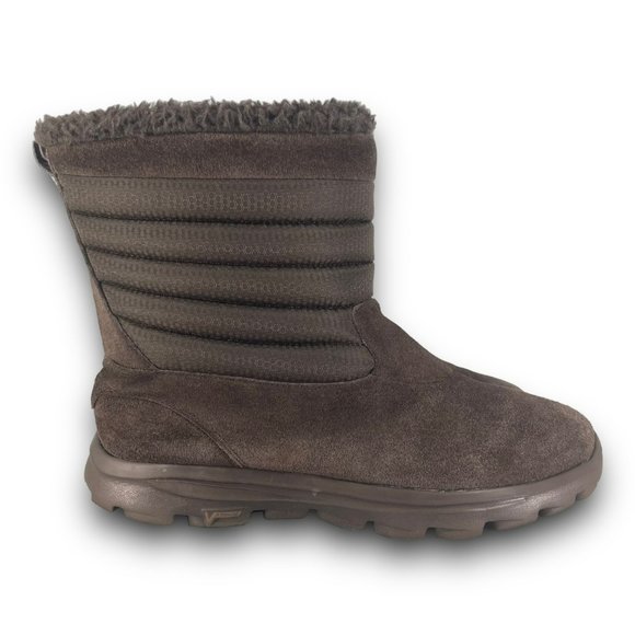 Skechers Go Walk Move Cuddly Boots 13695 Mid Calf Chocolate Brown Women 8.5 - Picture 1 of 9